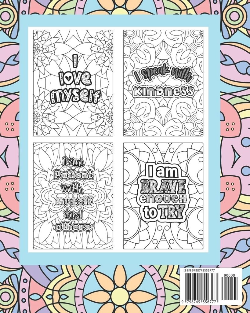 Affirmations Coloring Book For Kids: Positive Words for Self Worth and Self Confidence     Paperback – April 28, 2021