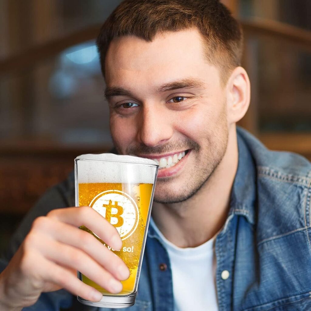 DU VINO BITCOIN I TOLD YOU SO Pint Beer Glass - 16oz-Funny gift for Crypto Trader BTC Bitcoin Investor HODL Cryptocurrency Fanatic -Made in USA DU VINO BITCOIN I TOLD YOU SO Pint Beer Glass - 16oz-Funny gift for Crypto Trader BTC Bitcoin Investor HODL Cryptocurrency Fanatic -Made in USA