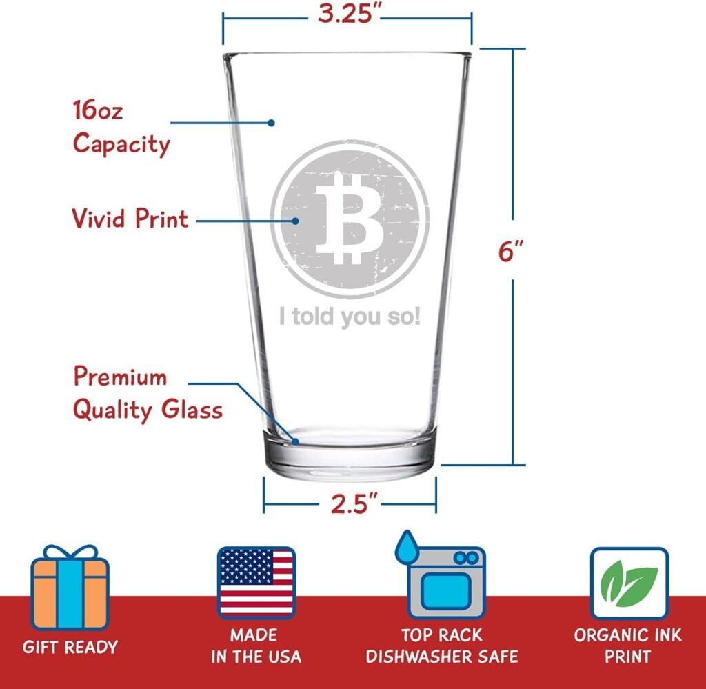 DU VINO BITCOIN I TOLD YOU SO Pint Beer Glass - 16oz-Funny gift for Crypto Trader BTC Bitcoin Investor HODL Cryptocurrency Fanatic -Made in USA DU VINO BITCOIN I TOLD YOU SO Pint Beer Glass - 16oz-Funny gift for Crypto Trader BTC Bitcoin Investor HODL Cryptocurrency Fanatic -Made in USA