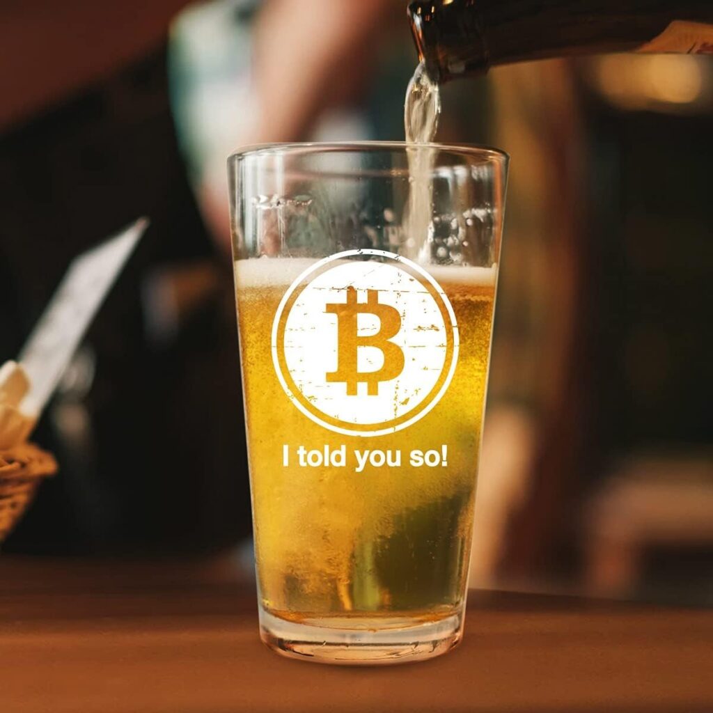 DU VINO BITCOIN I TOLD YOU SO Pint Beer Glass - 16oz-Funny gift for Crypto Trader BTC Bitcoin Investor HODL Cryptocurrency Fanatic -Made in USA DU VINO BITCOIN I TOLD YOU SO Pint Beer Glass - 16oz-Funny gift for Crypto Trader BTC Bitcoin Investor HODL Cryptocurrency Fanatic -Made in USA