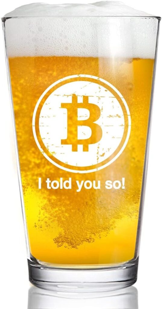 DU VINO BITCOIN I TOLD YOU SO Pint Beer Glass - 16oz-Funny gift for Crypto Trader BTC Bitcoin Investor HODL Cryptocurrency Fanatic -Made in USA DU VINO BITCOIN I TOLD YOU SO Pint Beer Glass - 16oz-Funny gift for Crypto Trader BTC Bitcoin Investor HODL Cryptocurrency Fanatic -Made in USA
