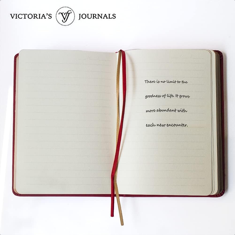 VICTORIAS JOURNALS Leatherette Vintage Journal Hard Cover Lined Notebook Old Looking Travel Diary, A5 Size 5.7 x 8.1